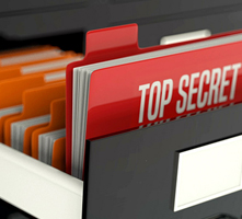 Folders marked Top Secret